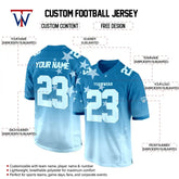 Custom Blue Gradient Stars Authentic Football Jersey